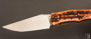   Couteau " C-KLONE " custom par Rémi Lavialle - Os cerfé et RWL34