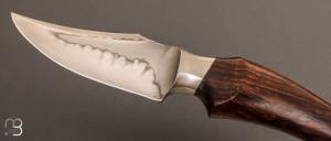 Couteau " CROM " custom Semi intégral fixe de Samuel Lurquin - Bois de fer