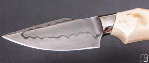    Couteau " CROM " custom Semi intégral fixe de Samuel Lurquin - Ivoire de phacochère