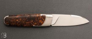   Couteau " Canif dodu " pompe avant custom de Florent Dall'ava - Loupe d'érable stabilisée