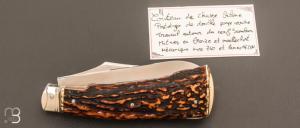 Couteau " Chasse bi-lame Prototype " pliant fait main par Bastien Toubhans - Atelier Beau Merle
