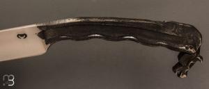    Couteau " Cheval " droit à lame forgée 100C6 par Mickaël Moing