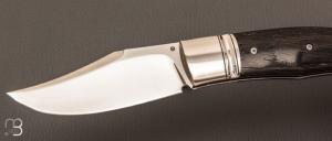  Couteau " Cim-Bowie "  custom lock-back par Raphaël Durand - Morta et RWL-34