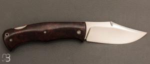   Couteau " Cim Very Bad " custom lock-back par Raphaël Durand - Bois de fer et lame RWL34