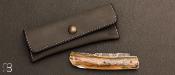 Couteau " Classico " mammouth et damas mosaïque de Philippe Ricard