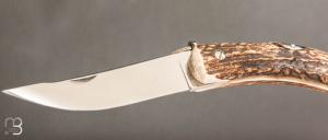 Couteau de chasse " Cornillon 12CM " Bois de cerf par J. Mongin