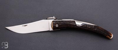    Couteau de chasse Cornillon 14CM Bois de cerf par J. Mongin