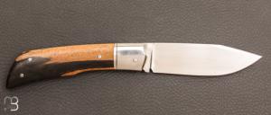  Couteau  "  Déclic " custom par Rémi Lavialle - Ebène royale et lame en RWL34