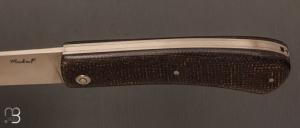    Couteau  " Le Dodu  " à cran plat par Frédéric Maschio - Micarta jute et C130