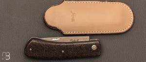    Couteau  " Le Dodu  " à cran plat par Frédéric Maschio - Micarta jute et C130