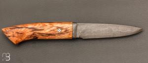  Couteau  " Droit " par Jean Paul SIRE - Hêtre échauffé et lame damas