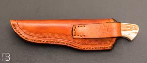  Couteau "Droit custom" par Joël Grandjean - Ivoire de mammouth et RWL34