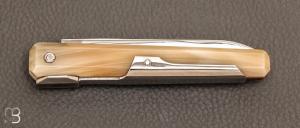 Couteau de poche Facette 10 cm corne blonde par J. Mongin