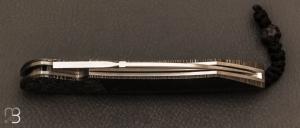  Couteau  "  Custom " par Florian Keller - Fatcarbon® spacecoral et lame en RWL-34 
