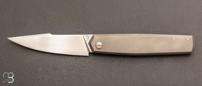   Couteau " Frame-Lock custom " par Florian Dreyer FD-Knives - Titane et RWL34