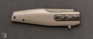   Couteau " Frame lock " custom par Samuel Jugieau - Titane/Carbone et lame en RWL34