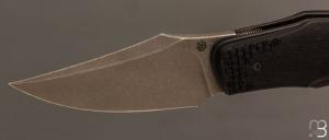  Couteau  " Front-flipper custom " par Fabrice Delbart - Hêtre noir stabilisé et lame en RWL34