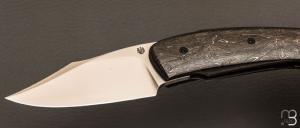 Couteau  " Front-flipper custom " par Fabrice Delbart - Fatcarbon® et lame en RWL34