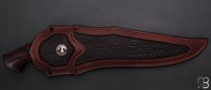     Couteau "Grand Fighter Sub-Hilt" custom fixe de Samuel Lurquin - Ironwood et damas