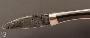    Couteau  "  Gentleman automatique " custom de Florent Dall'ava - L'atelier Dall'ava - Damas / Zirconium