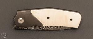 Couteau " custom " par Guy Poggetti - Ivoire de mammouth et lame damas
