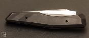 Couteau "Horus" custom par Eric Depeyre - Fibre de carbone et VG10 Damas Suminagashi