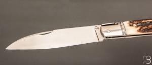   Couteau " Issoire " custom de Jérôme Bellon - Bois de cerf et RWL34