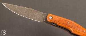  Couteau  "  Kalisse " custom pliant de Michel Grini - Micarta vintage et RWL-34
