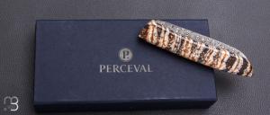   Couteau " L08 " par Atelier Perceval - Molaire de mammouth et lame damas