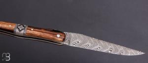       Couteau " Laguiole 12cm mitre centrale " par Laguiole en Aubrac - Bois d'aubrac et lame damas