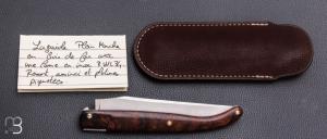     Couteau " Laguiole 13 cm " pliant fait main par Bastien Toubhans - Atelier Beau Merle - Bois de fer d'Arizona
