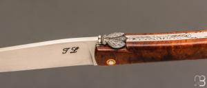    Couteau " Laguiole 14 cm " fait main par Jérôme Latreille - Ironwood et 14c28N