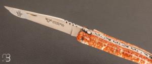 Couteau Laguiole en Aubrac 10cm - Acrylique pailleté cuivre