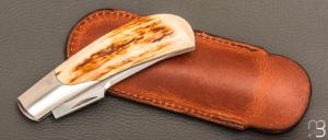  Couteau " Lanny Bowie " custom de Jean Baptiste Leveque - Ivoire de mammouth et RWL34