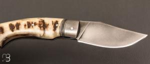    Couteau " Le 45 " Cran forcé par Mickaël Moing - Corne de bélier