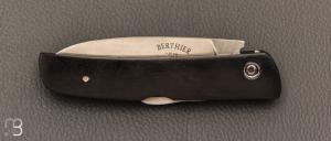 Couteau " Bohème " pliant pompe arrière par Berthier - Ebène et 14c28n