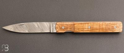  Couteau  " Le Français "  par Atelier Perceval - Fût de chêne et Damasteel®