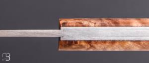 Couteau " Le Gone " mid-tech design d'Eric Depeyre - Peuplier flammé stabilisé et 12C27