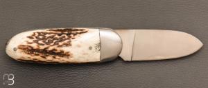   Couteau " Le Manu " par La Bonne Trempe - Bois de cerf et 14c28