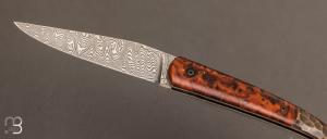  Couteau  "  Le Passager " de Pierre Thomas - Atelier Odae - Loupe de bois de fer et bronze