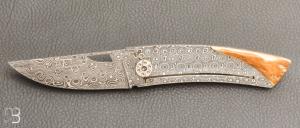  Couteau de poche Le Thiers Damas Ivoire de Mammouth par Fontenille-Pataud