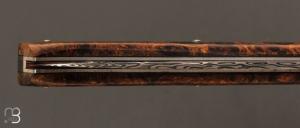 Couteau " Le Lombard " par Adrien Giovaninetti - bois de fer d'Arizona et damasteel