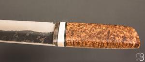 Couteau " Leuku " fixe par Michel Blum - Loupe d'amboine