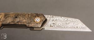    Couteau  "  Liner-Lock " custom par Romain Lopez - Fatcarbon et Damasteel®