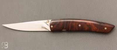 Couteau " Liner lock " de Serge Bruna - Bois de fer et D2