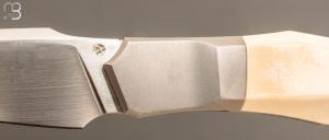   Couteau  "  Liner-lock custom " de Berthelemy Gabriel - La Forge Agab - Ivoire de mammouth et RWL34