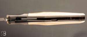  Couteau  "  Liner-lock custom " de Berthelemy Gabriel - La Forge Agab - Ivoire de mammouth et RWL34