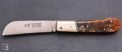     Couteau de poche " London " par Le Fidèle - Bouleau stabilisé et os