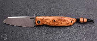   Couteau " Lupin  " custom par Charron Baptiste BC Coutellerie - Bouleau stabilisé