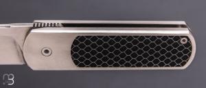   Couteau " Minimun " custom par Alain André - Titane et lame en RWL34